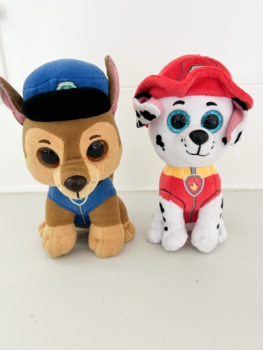 Paw Patrol Chase & Marshall Plush Bundle Ty Beanie Boos Stuffed Animals